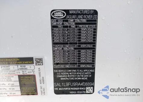 2024 Land Rover Range Rover Sport Dynamic Se z USA, uszkodzony, nr VIN SAL1L9FU9RA408894